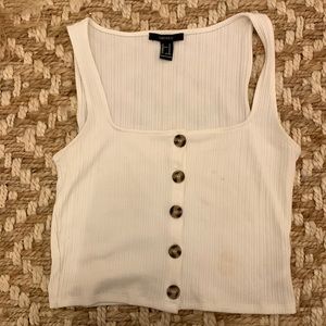 White ribbed crop top